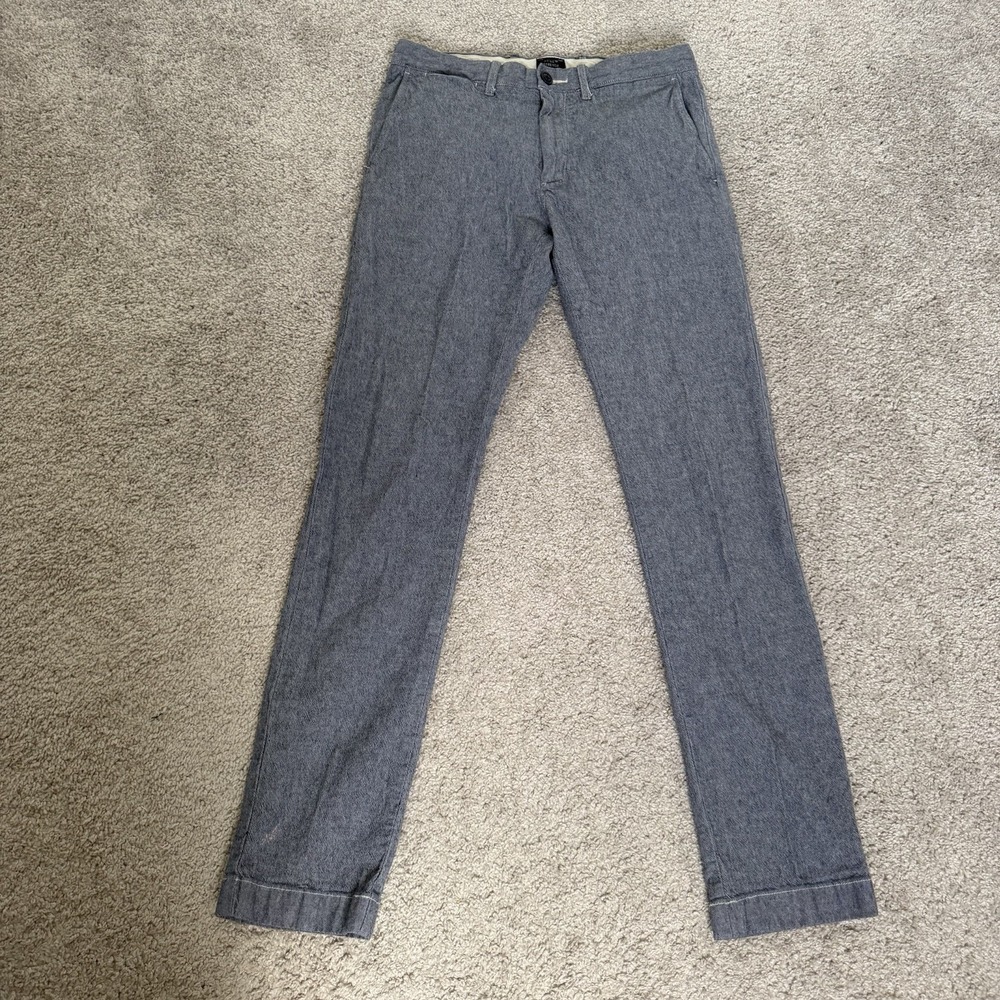 J Crew Stretch 484 Slim Blue Chambray Chino Pants Size W28 L 28